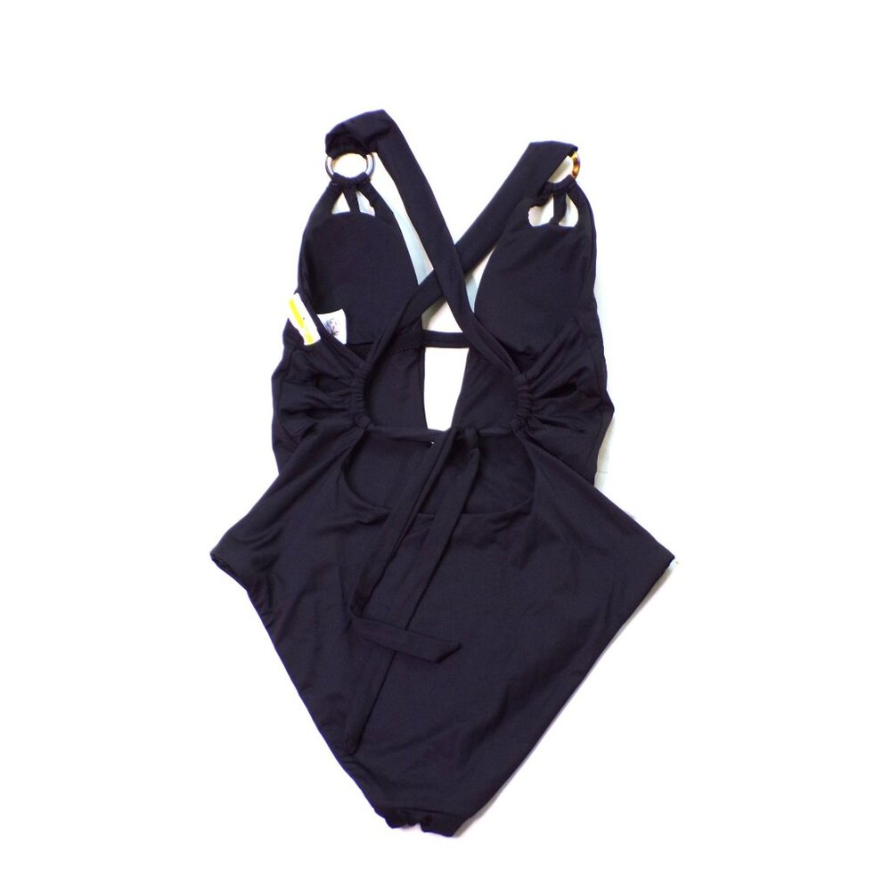 🆕BECCA Color Code Plunge One-Piece Swimsuit Large (10-12) Black - Picture 8 of 8